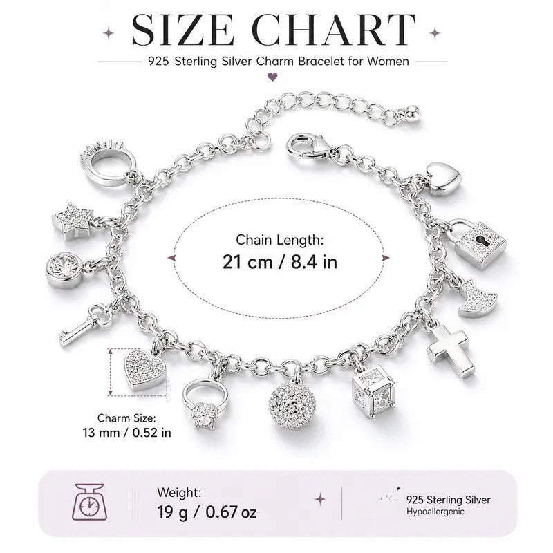Multi-Charm Symbol Bracelet