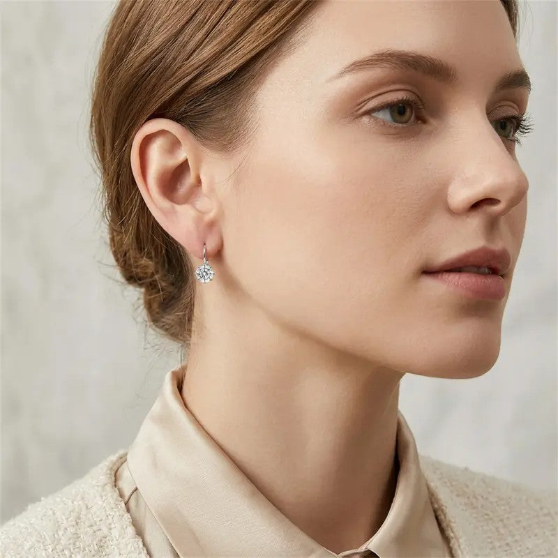Crystal Solitaire Huggie Earrings