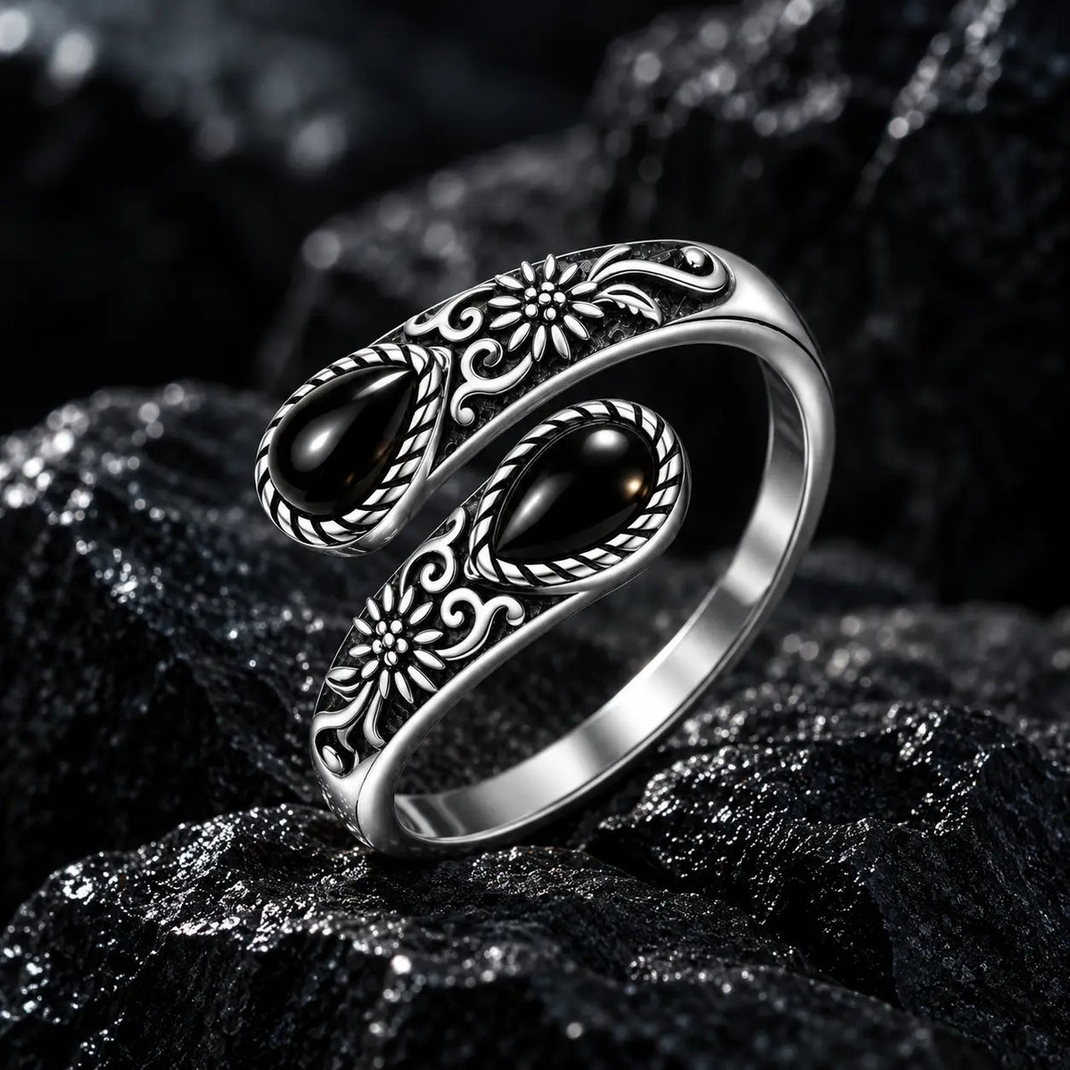 Floral Moonstone Ring