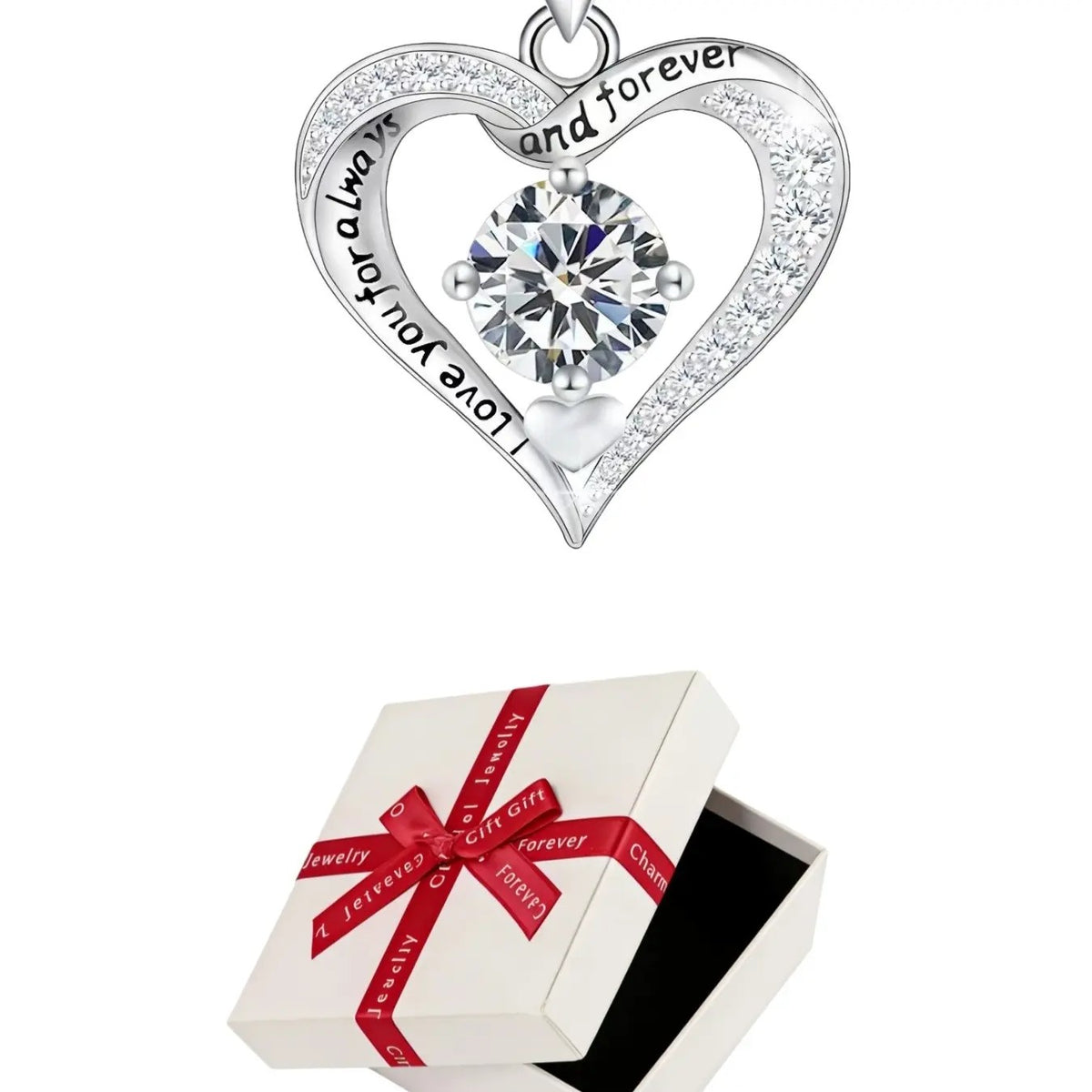 Eternal Vow Heart Necklace & Rose Bear Box