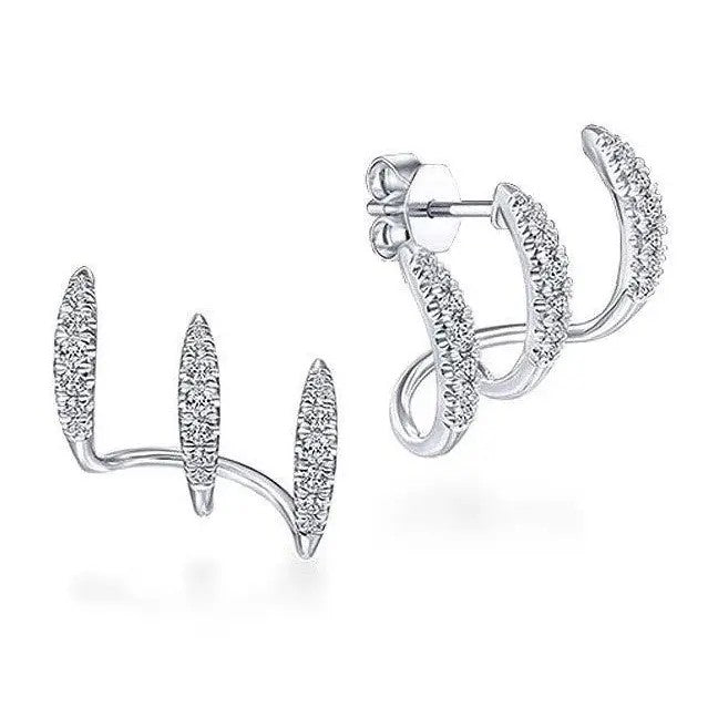 Triple Claw Rhinestone Stud Earrings