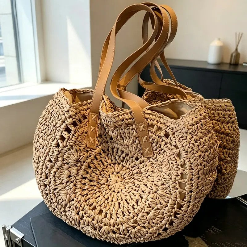 Woven Straw Tote Bag