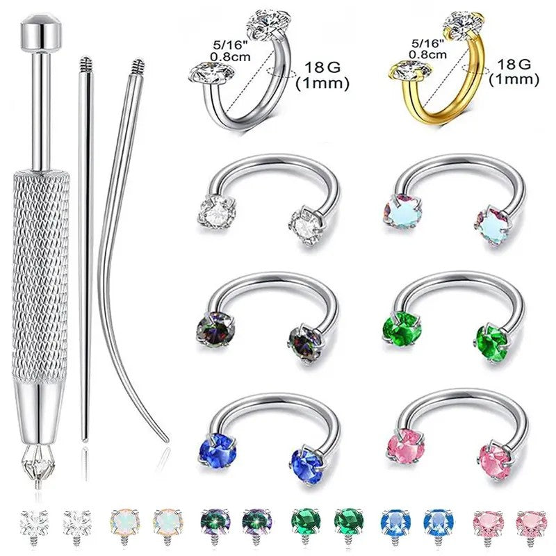 Crystal Nose Ring & Applicator Set