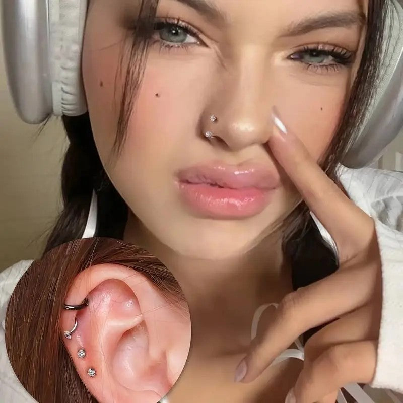 Crystal Nose Ring & Applicator Set