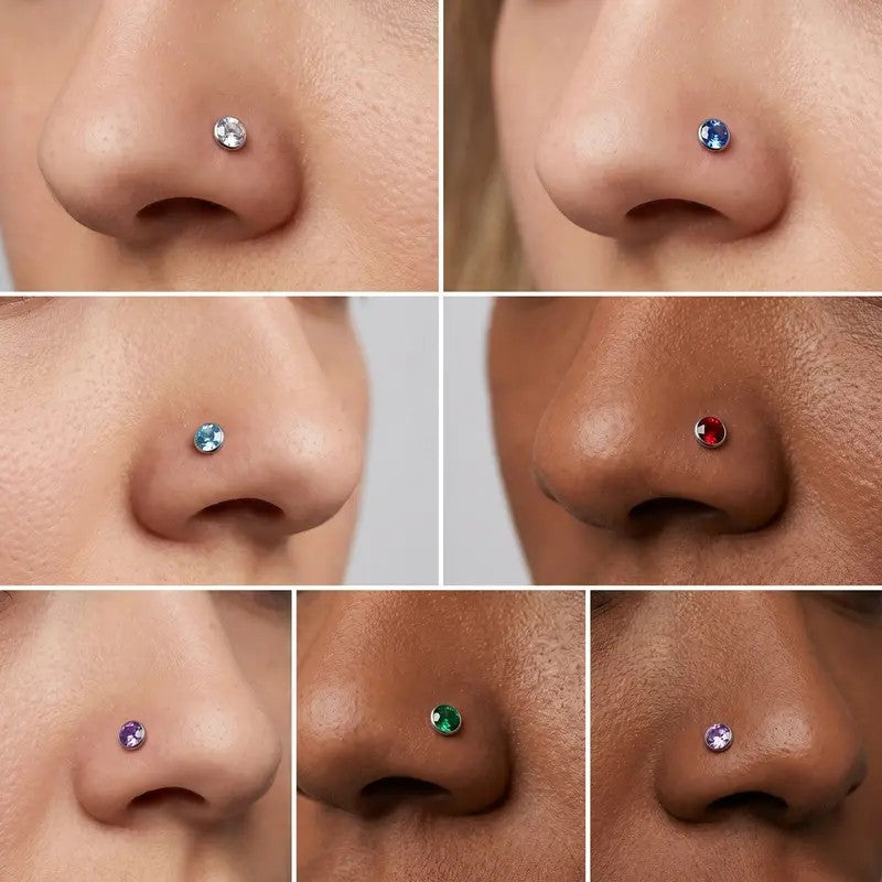 10pc Colorful Crystal Stud Set