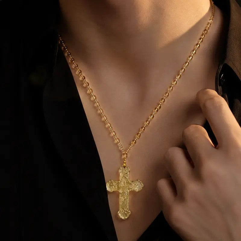 Liuli Glass Cross Necklace