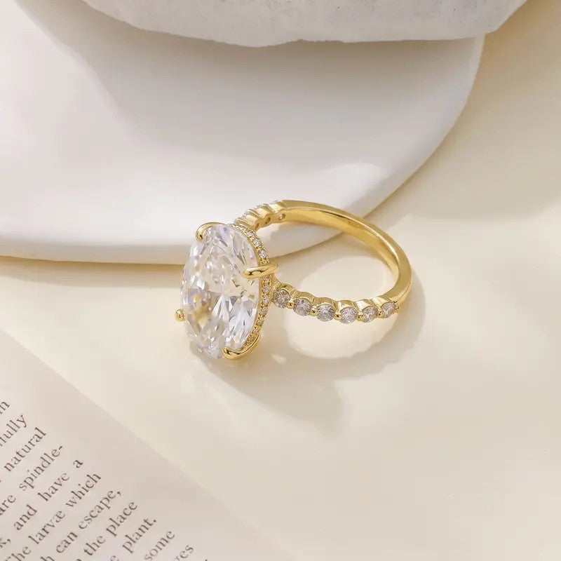 Oval Crystal Ring