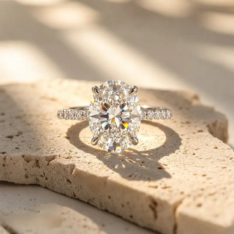 Oval Crystal Ring