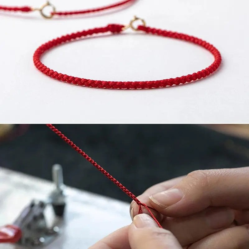 Red Braided String Bracelet