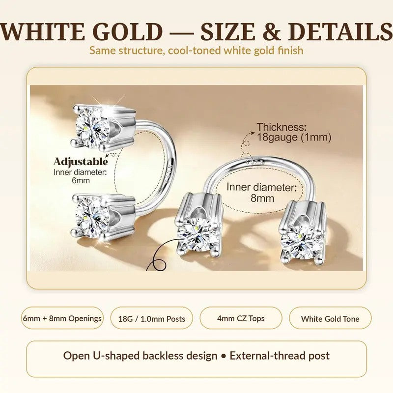 Round Crystal Stud Earring Set
