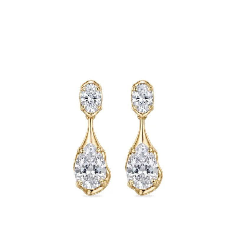 Oval & Pear Drop Earrings
