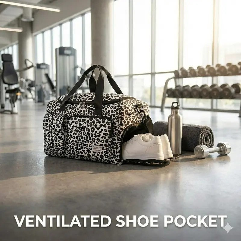 Leopard Print Duffle Bag
