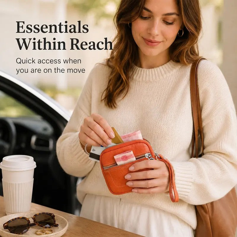 Pebbled Zip Wristlet