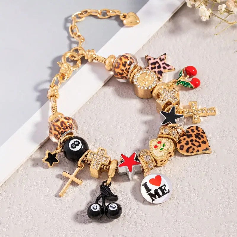 Leopard Print Charm Bracelet