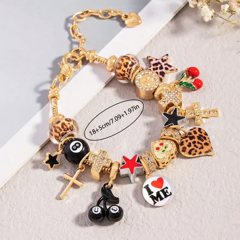 Leopard Print Charm Bracelet