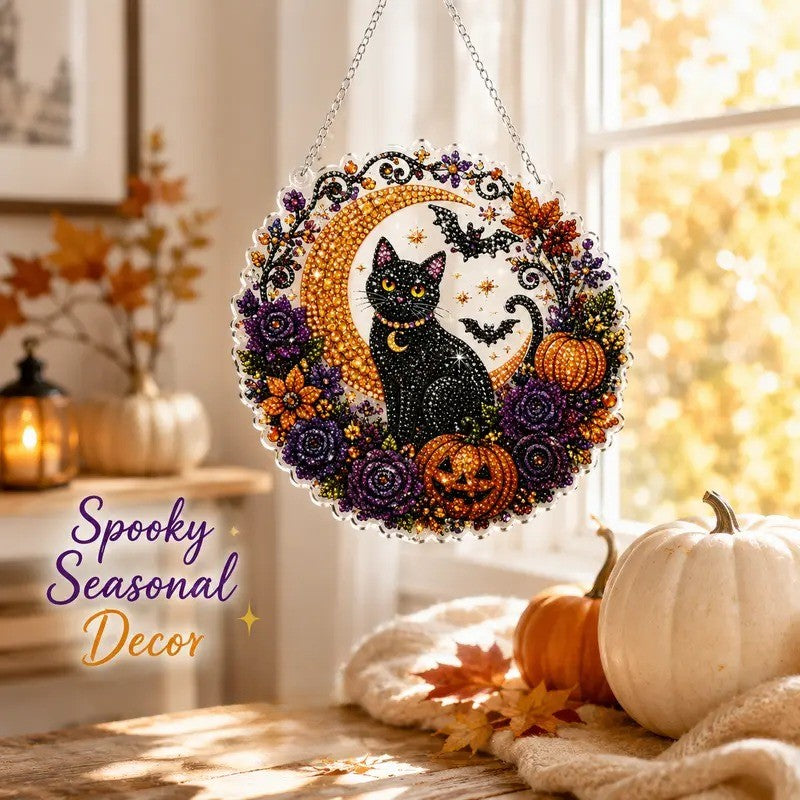 Black Cat Diamond Art Ornament