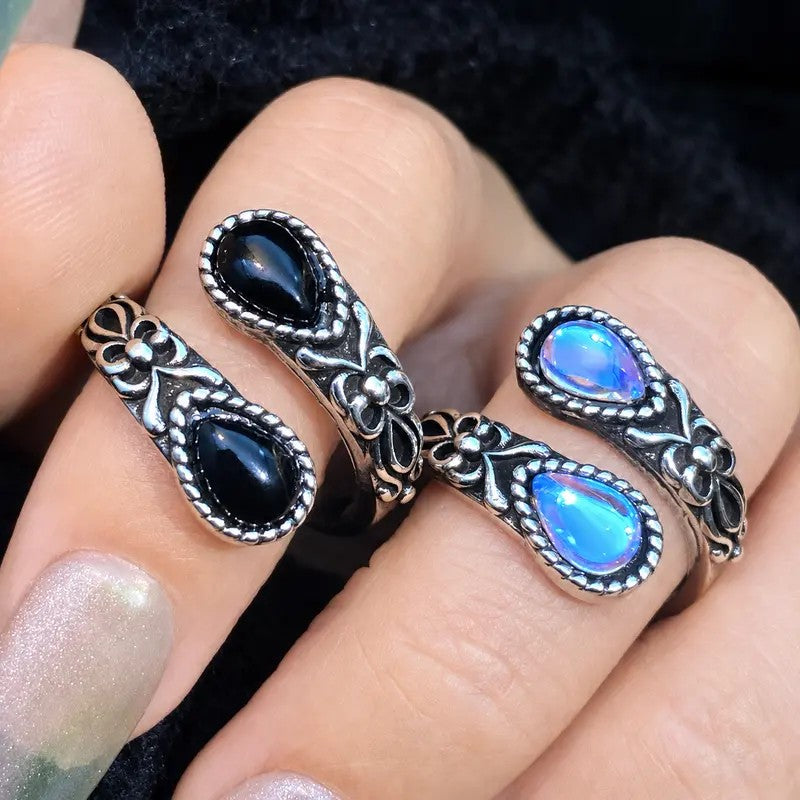 Ornate Teardrop Adjustable Ring