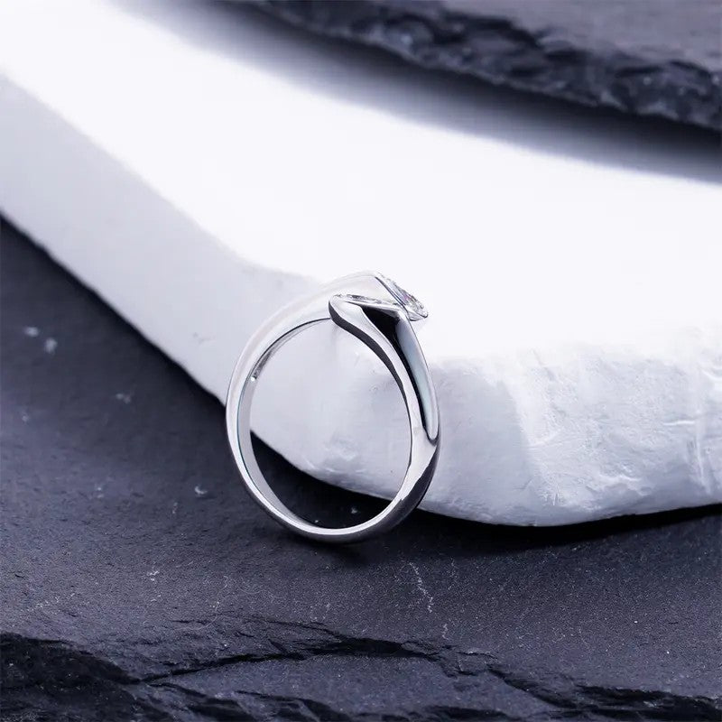 Pear Crystal Bypass Ring