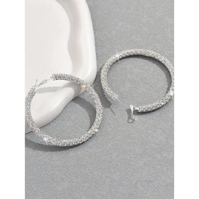 Full Crystal Circle Hoop Earrings