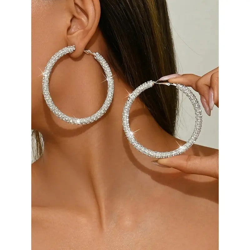 Full Crystal Circle Hoop Earrings