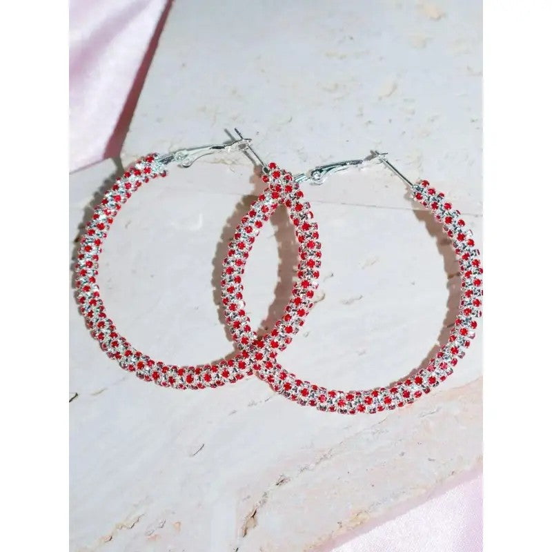 Full Crystal Circle Hoop Earrings