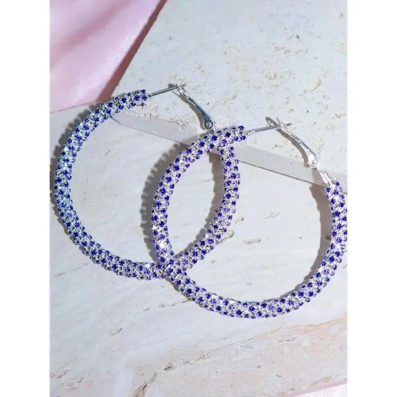 Full Crystal Circle Hoop Earrings