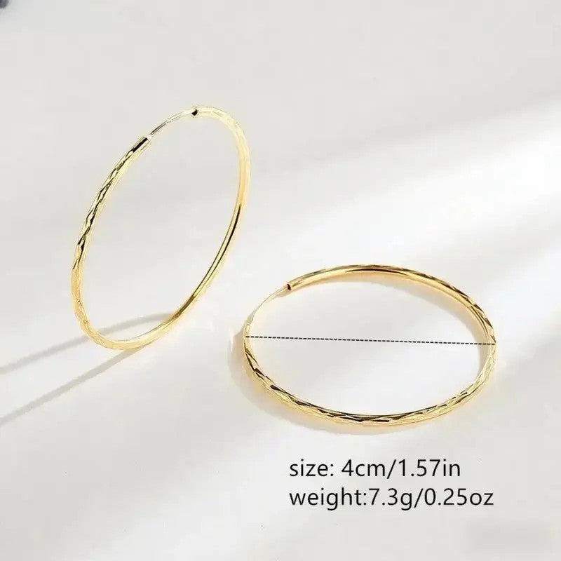 Diamond Cut Hoop Earrings