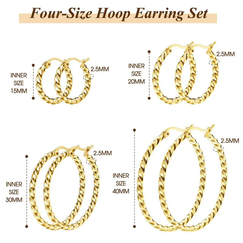Twisted Rope Hoop Earrings