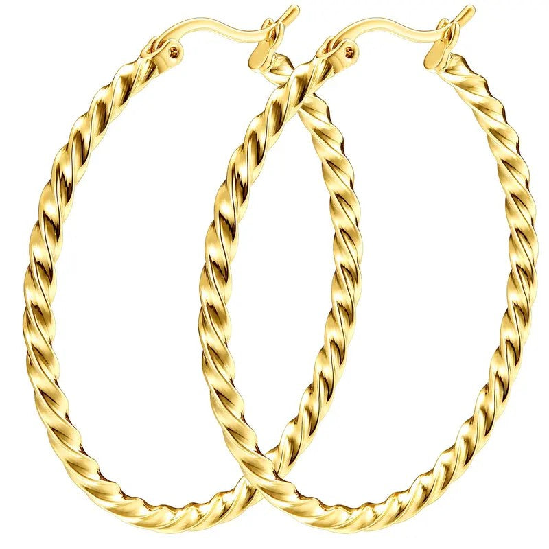 Twisted Rope Hoop Earrings