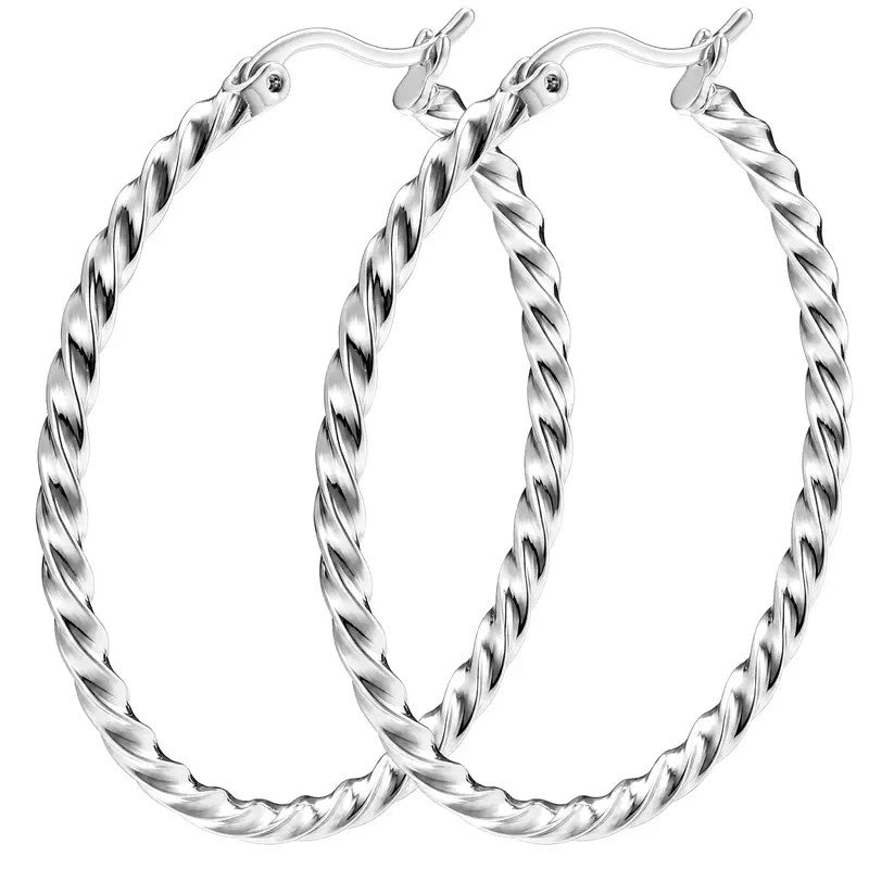 Twisted Rope Hoop Earrings