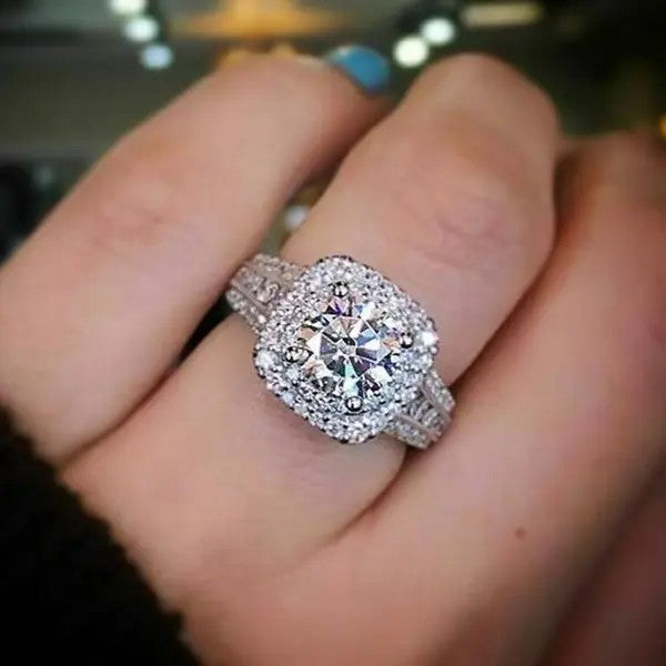 Cushion Halo Statement Ring