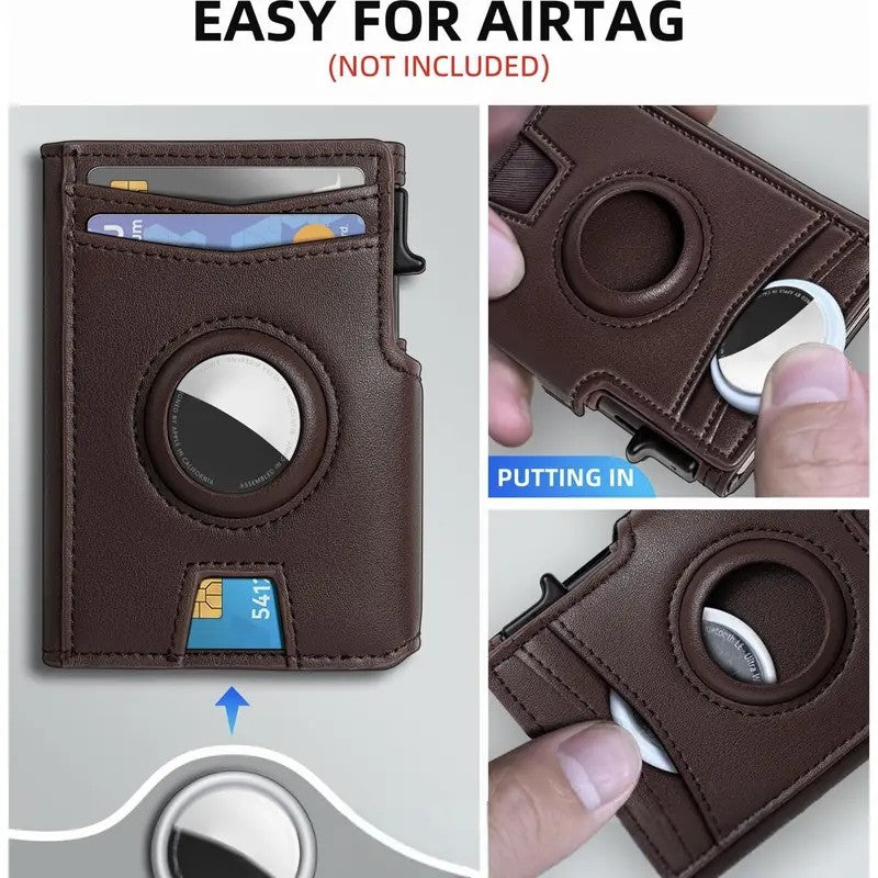 Leather Pop-Up Card Wallet
