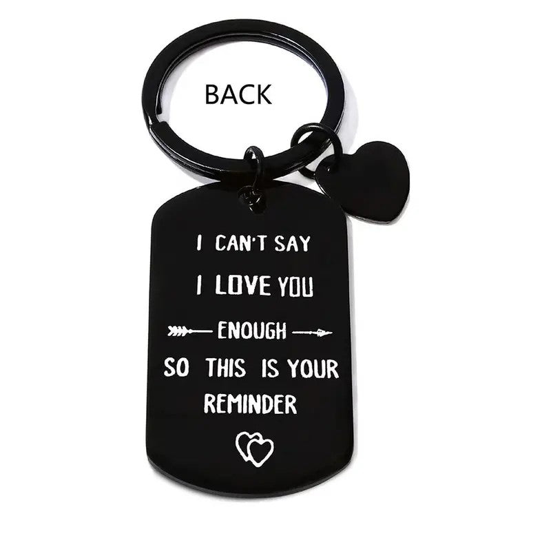 Engraved Love Message Keychain Set