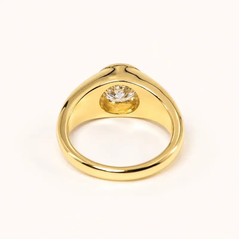 Round Bezel Statement Ring