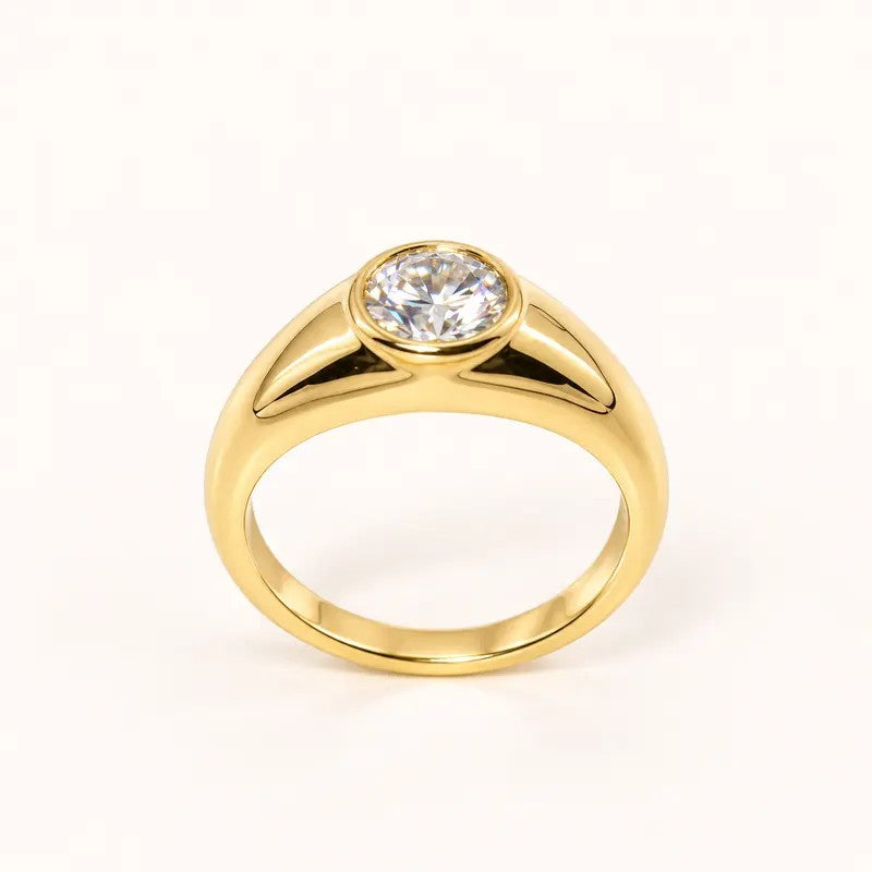 Round Bezel Statement Ring