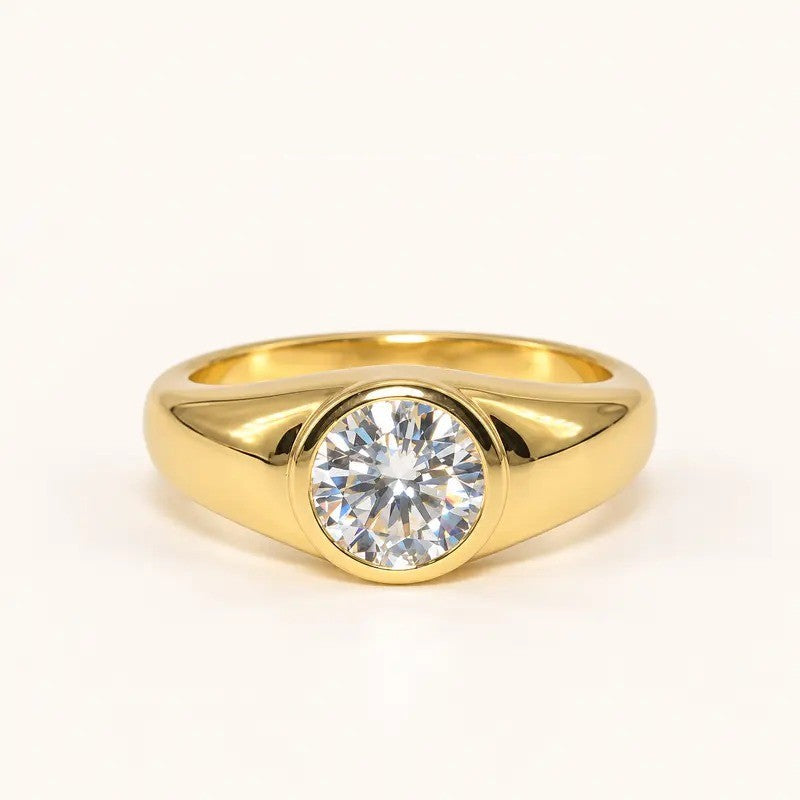 Round Bezel Statement Ring