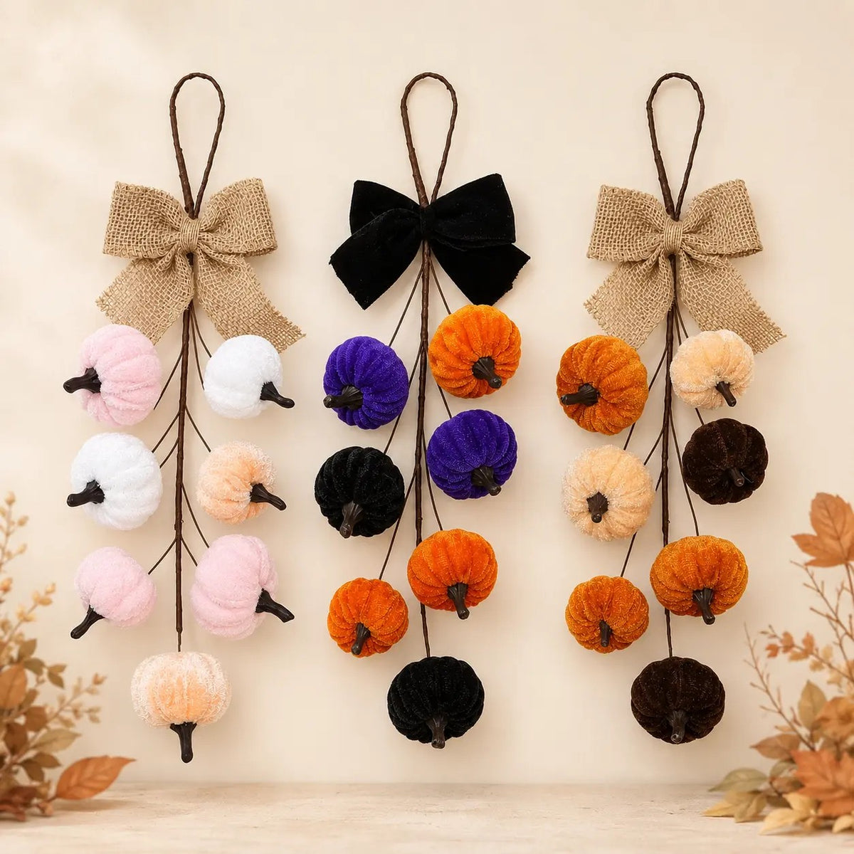 2pc Rustic Pumpkin Wall Hanging