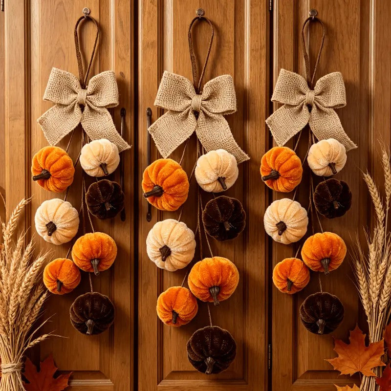 2pc Rustic Pumpkin Wall Hanging