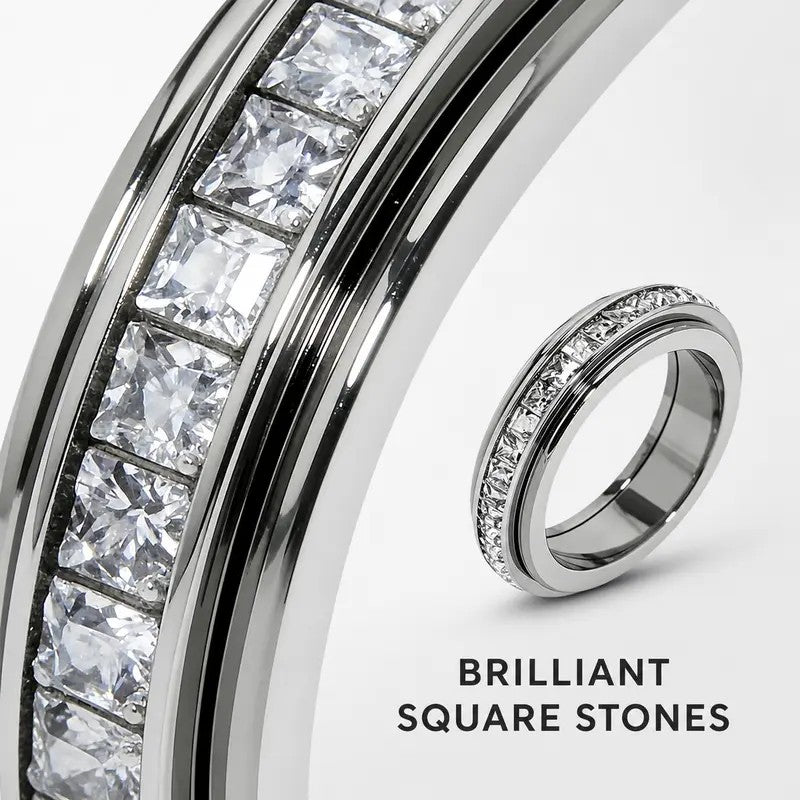 Zirconia Spinner Band Ring