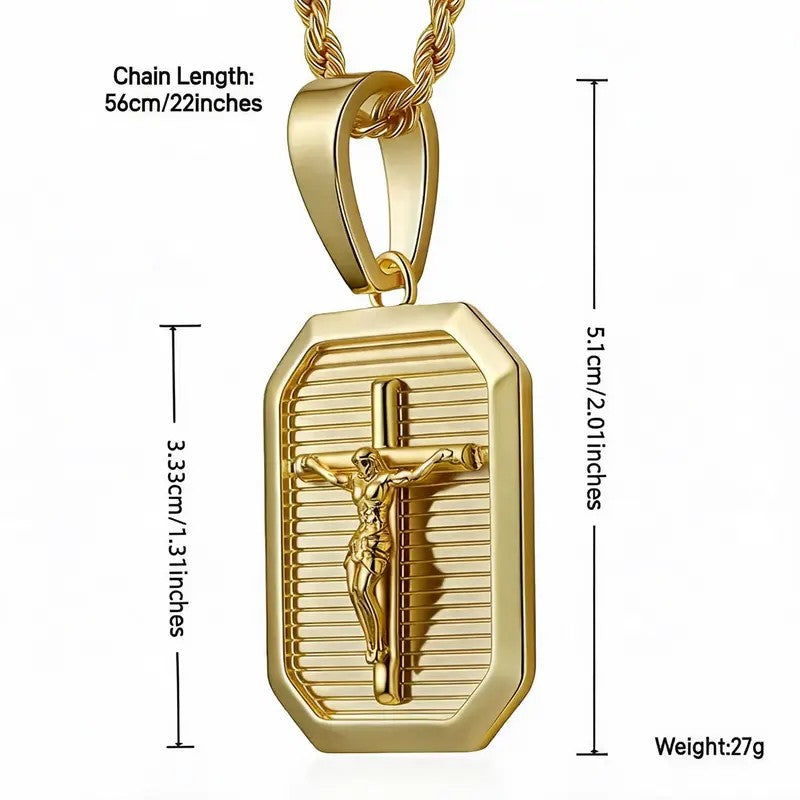Crucifix Tag Necklace