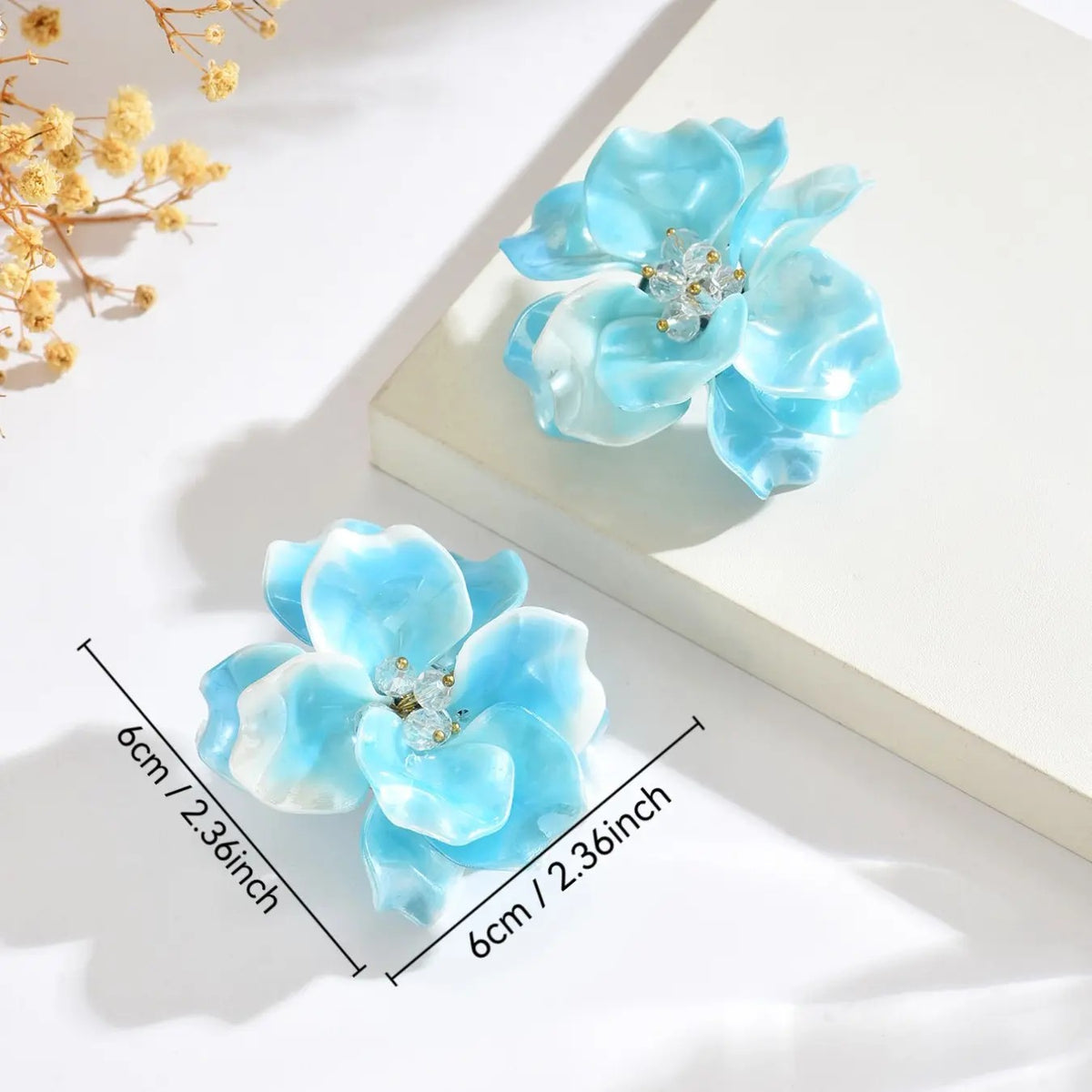 Pink Floral Statement Earrings