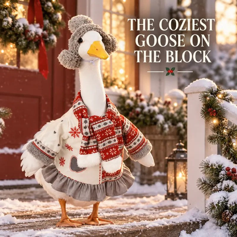 Winter Snowflake Goose Figurine