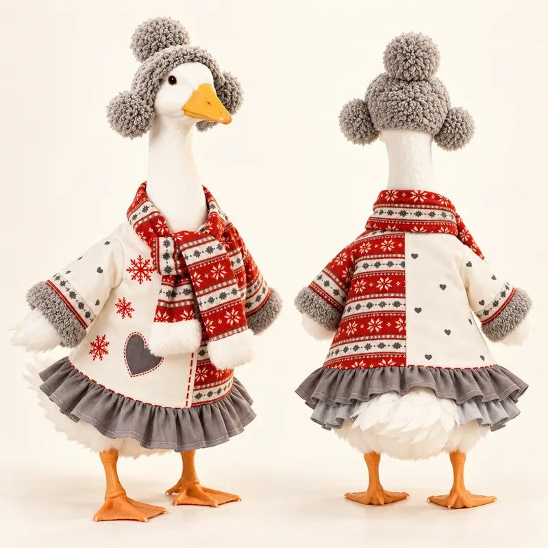 Winter Snowflake Goose Figurine