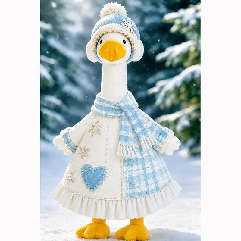 Winter Snowflake Goose Figurine