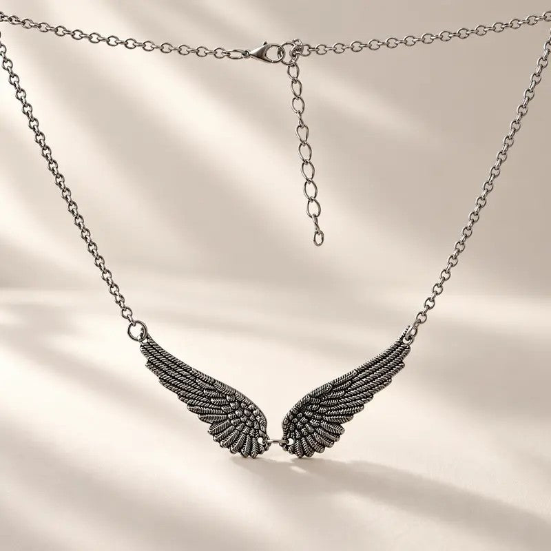 Textured Spread Wing Necklace
