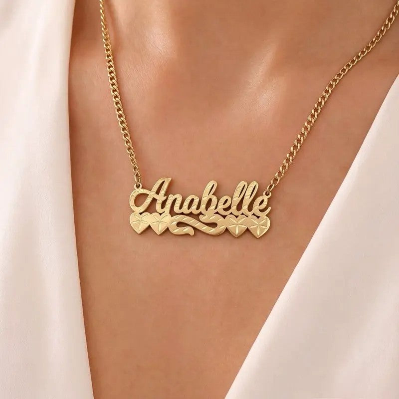 Custom Name Floral Script Necklace