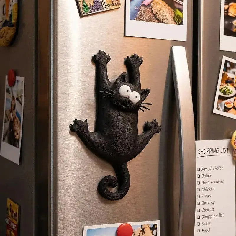 Playful Black Cat Magnet