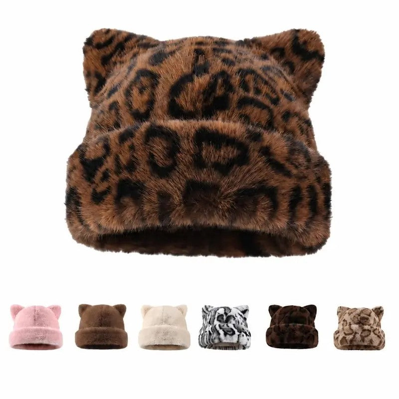 Leopard Cat Ear Beanie