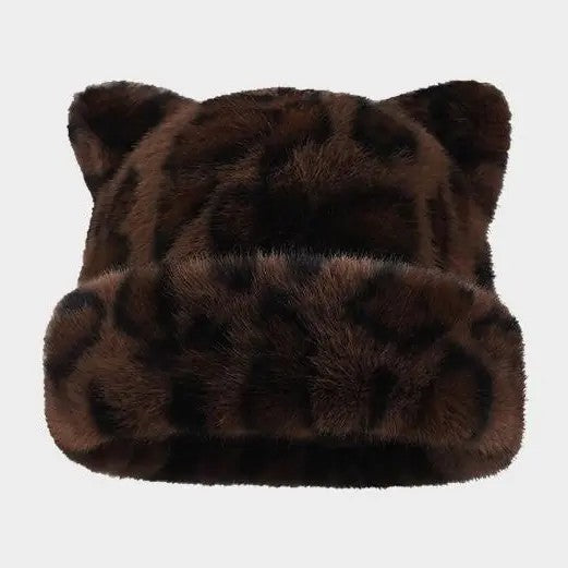 Leopard Cat Ear Beanie
