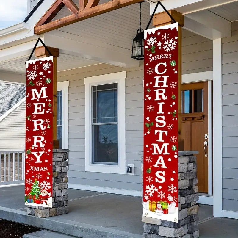 Merry Christmas Porch Banner Set